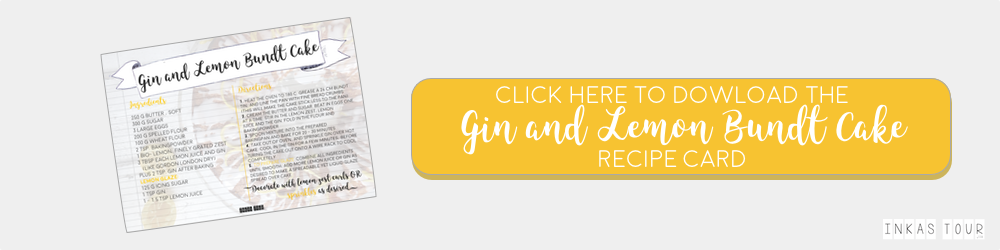 Gin and Lemon Bundt Cake Recipe Card