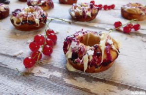 Oven Baked White Chocolate Cassis Donuts